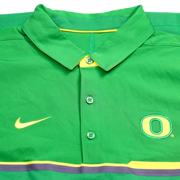 Nike Oregon Ducks Elite Polo Coach Shirt Green Dri - Picture 4 of 7